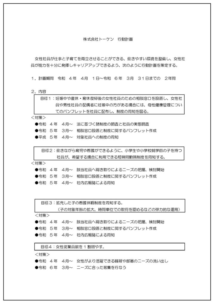 ●トーケン行動計画2022